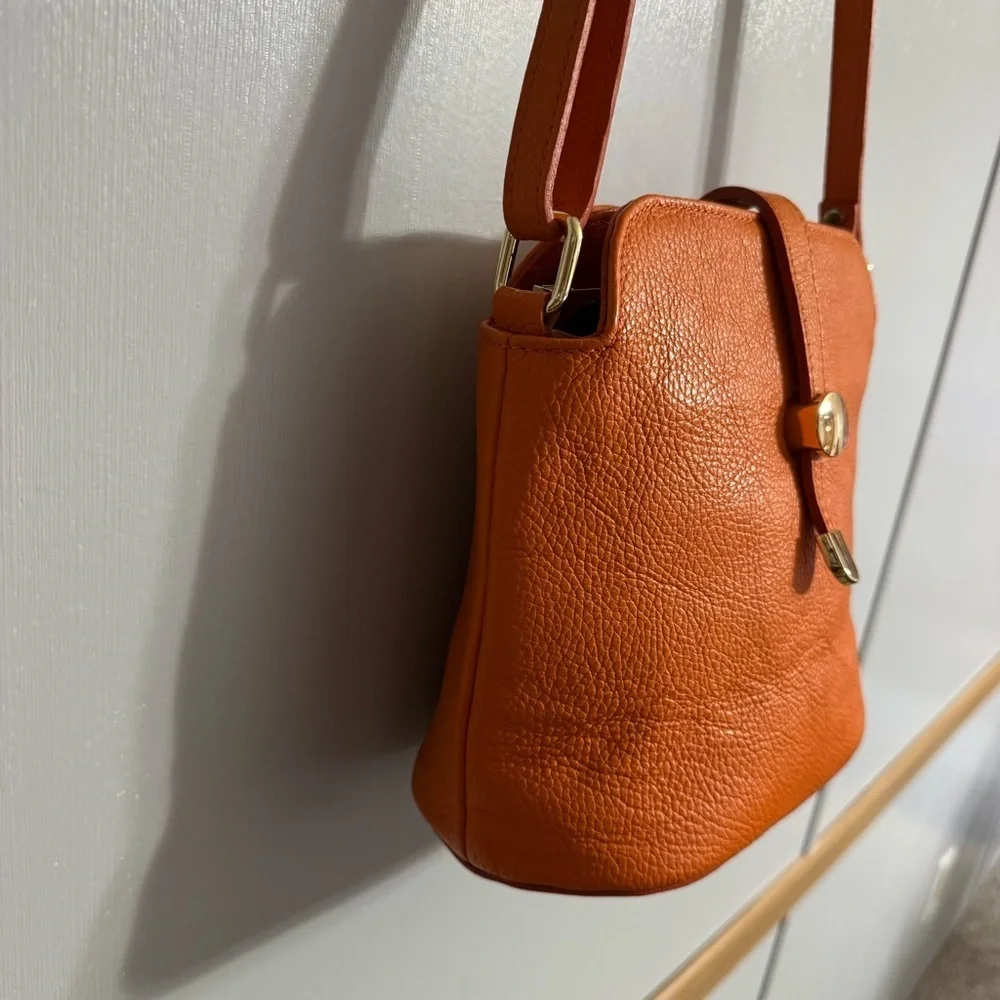 TANO Orange Italian Leather Crossbody Bag - Picture 9 of 15